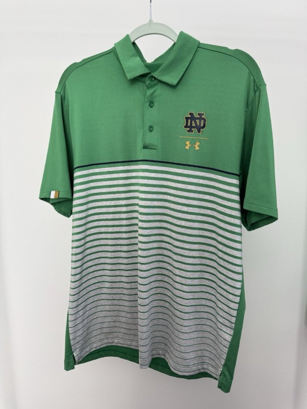 Under Armour Notre Dame Sideline Golf Polo Men's Large Navy Irish
